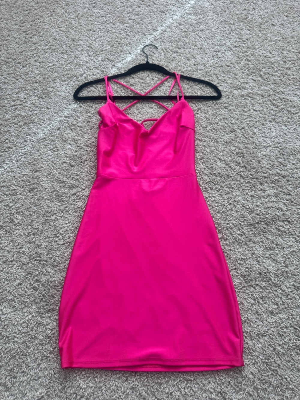 Windsor Hot Pink Strappy Mini Dress